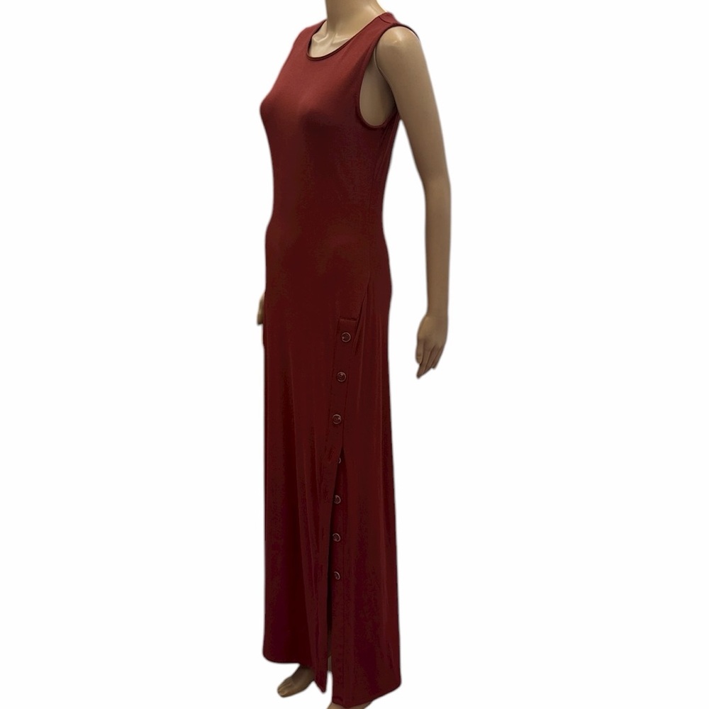 Premise Rust Sleeveless Maxi Dress with Button Slit Front Womens Small - Picture 5 of 13